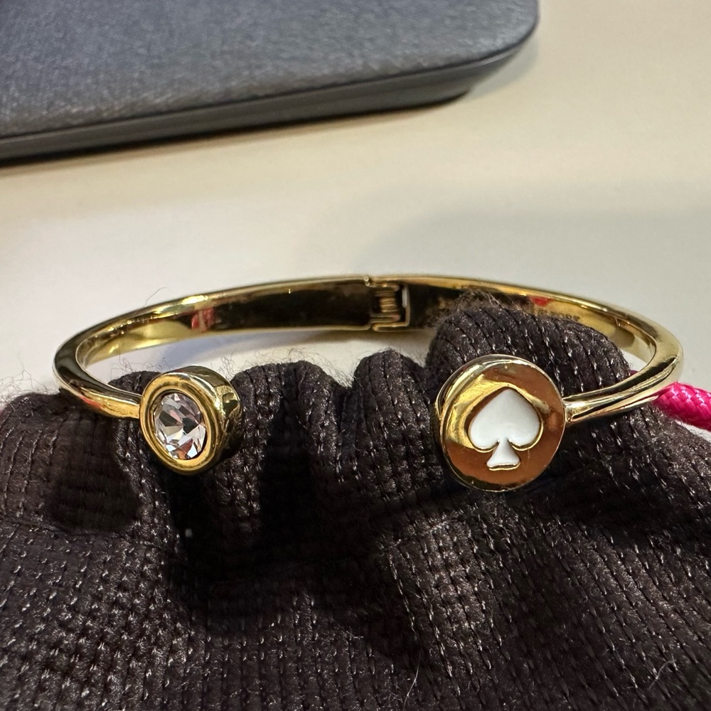 Kate Spade Gold Bracelet with Spade and Crystal